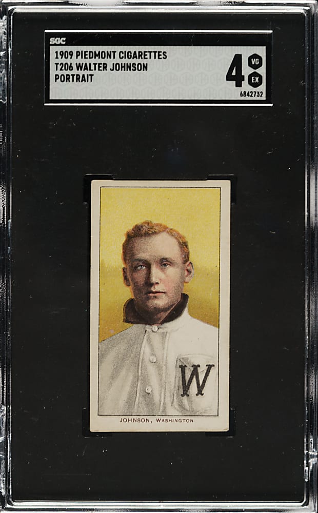 1909-1911 T206 White Border Walter Johnson Portrait SGC VG/EX 4