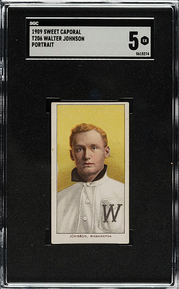 1909-1911 T206 White Border Walter Johnson Portrait SGC EX 5
