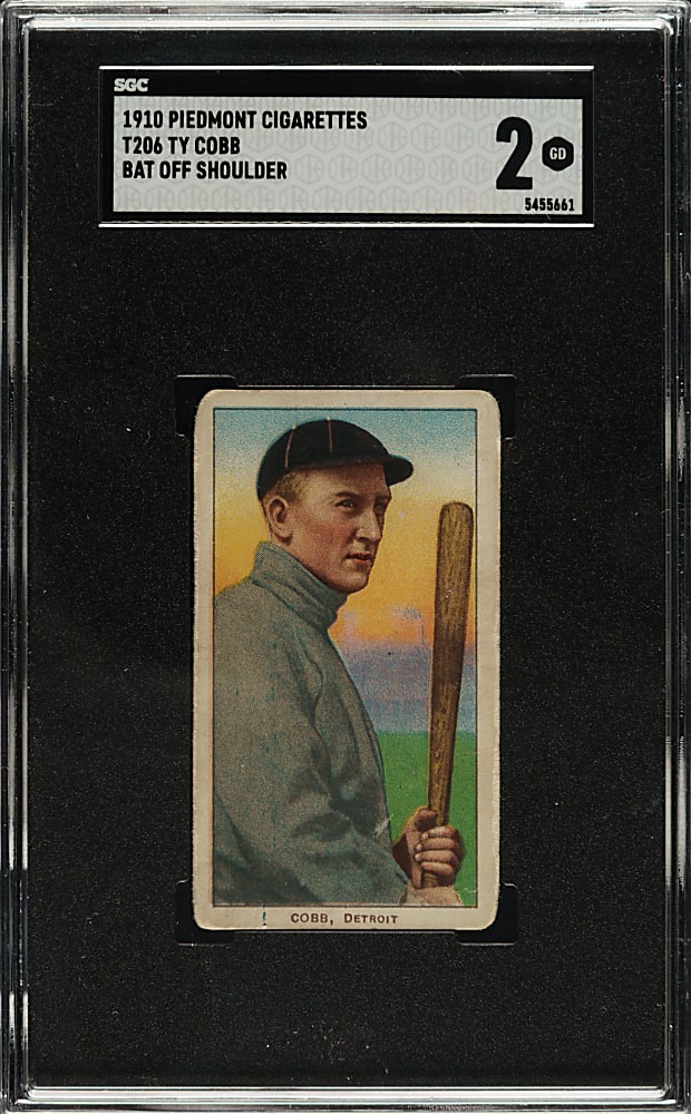 1909-1911 T206 White Border Ty Cobb Bat Off Shoulder SGC GOOD 2