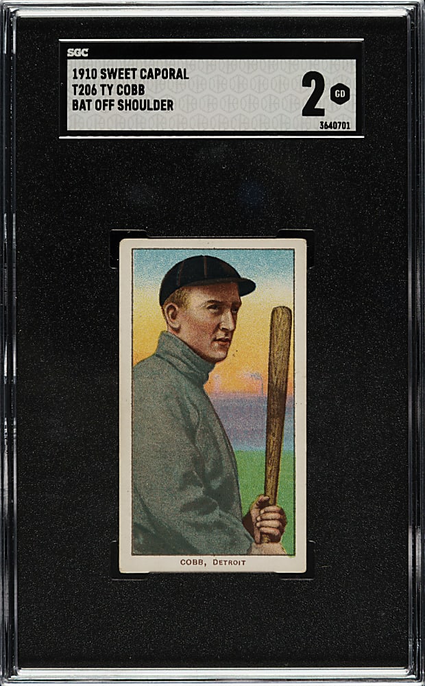 1909-1911 T206 White Border Ty Cobb Bat Off Shoulder SGC GOOD 2