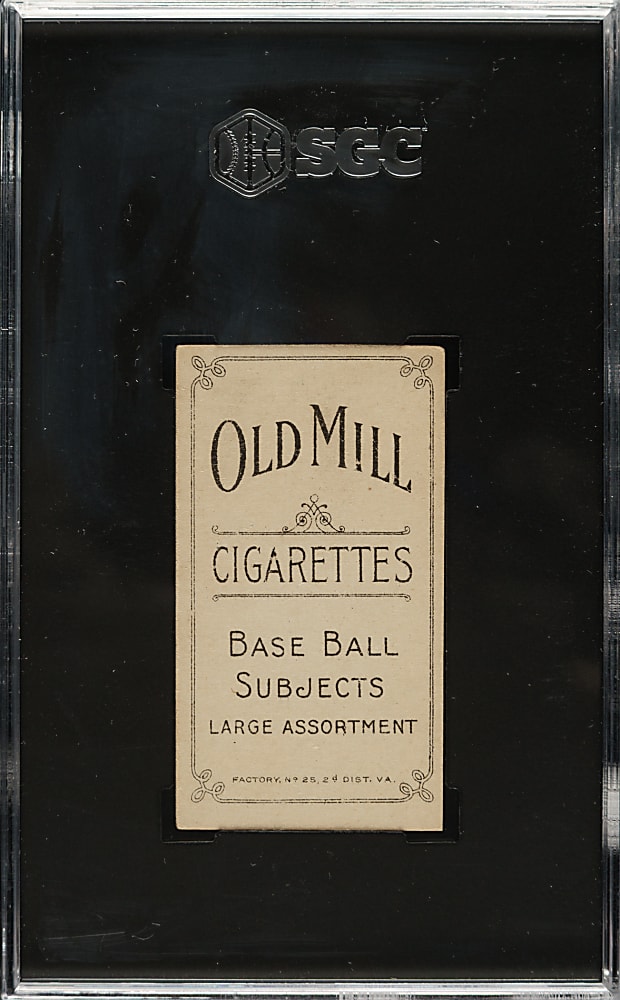 1909-1911 T206 White Border Ty Cobb Bat Off Shoulder SGC Authentic - Old Mill Back