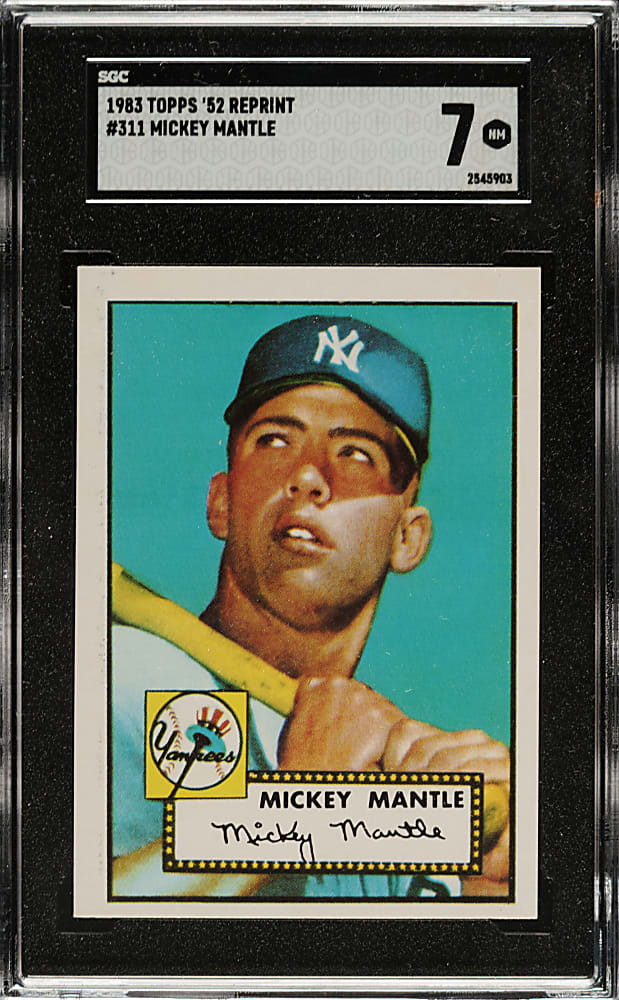 1983 Topps Archives "1952 Reprint" #311 Mickey Mantle SGC NM 7