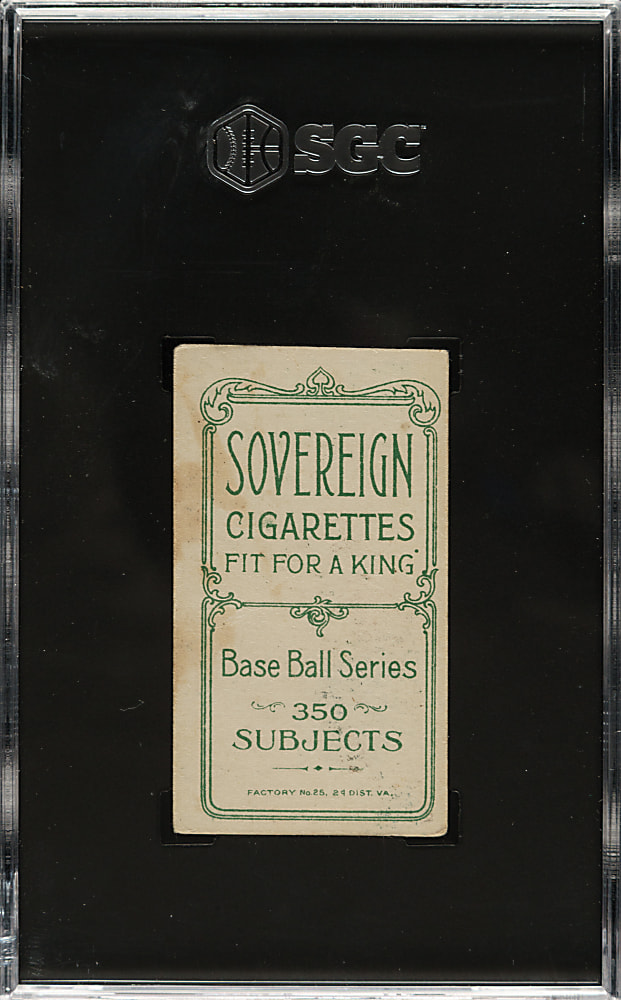 1909-1911 T206 White Border Cy Young Portrait SGC VG 3 - Sovereign 350 Back