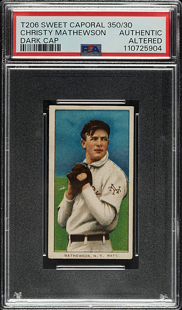1909-1911 T206 White Border Christy Mathewson Dark Cap PSA Authentic.