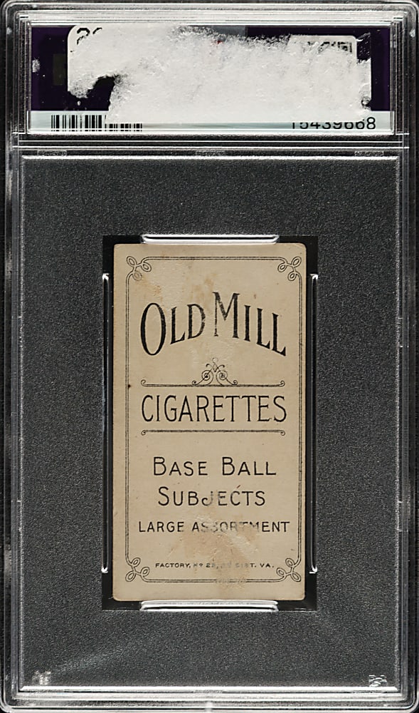 1909-1911 T206 White Border Tim Jordan Portrait PSA GOOD 2 - Old Mill Back