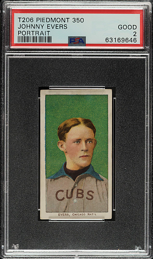 1909-1911 T206 White Border Johnny Evers Portrait PSA GOOD 2