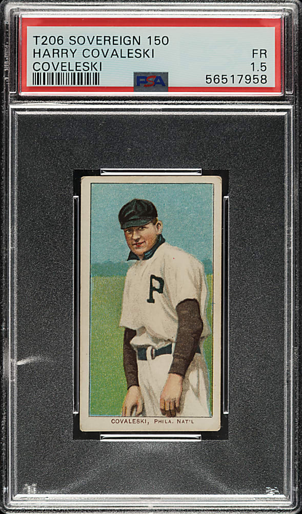 1909-1911 T206 White Border Harry Covaleski PSA FAIR 1.5 - Sovereign 150 Back