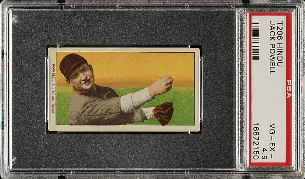 1909-1911 T206 White Border Jack Powell PSA VG-EX+ 4.5 - Brown Hindu Back