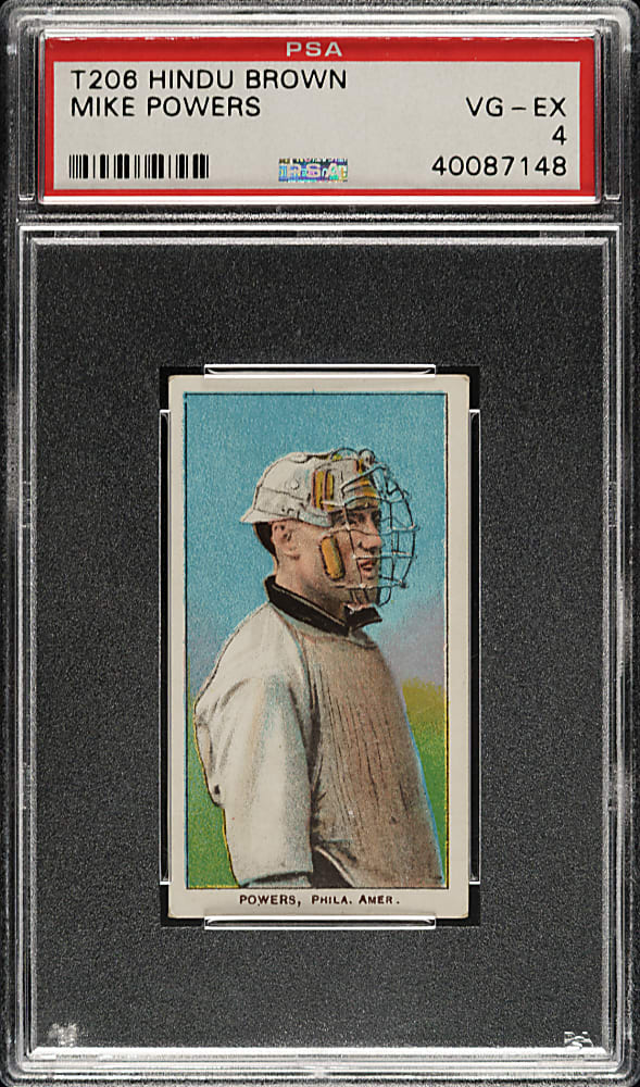 1909-1911 T206 White Border Mike Powers PSA VG-EX 4 - Brown Hindu Back