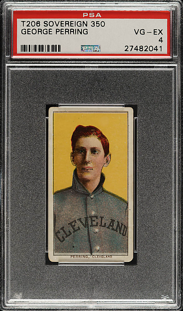 1909-1911 T206 White Border George Perring PSA VG-EX 4 - Sovereign 350 Back