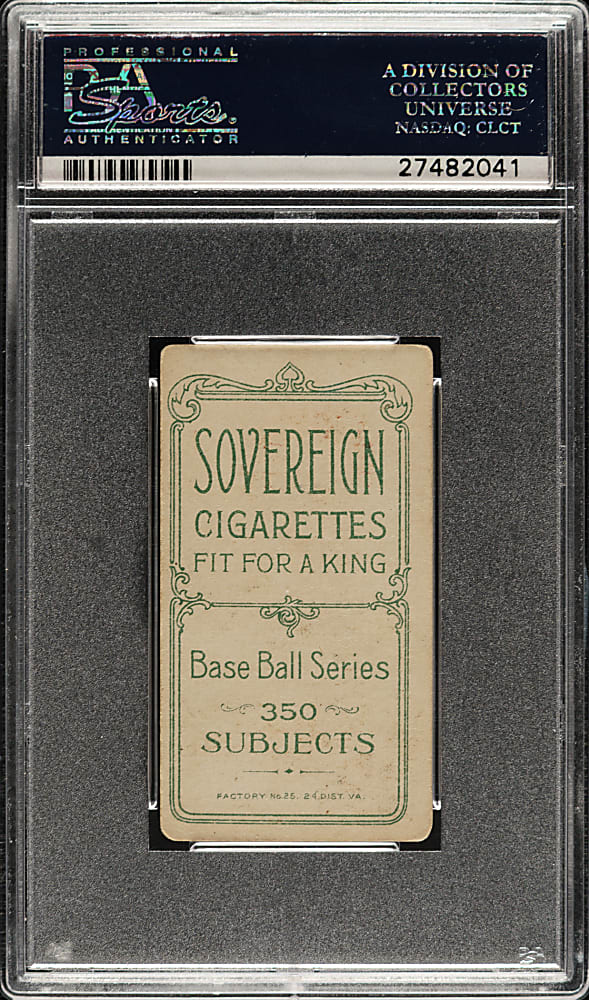 1909-1911 T206 White Border George Perring PSA VG-EX 4 - Sovereign 350 Back