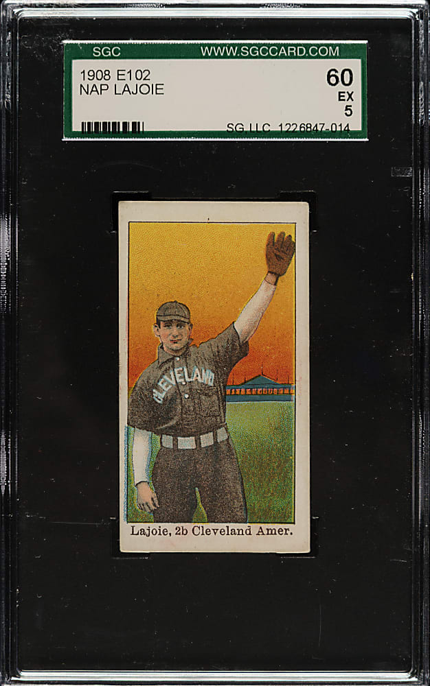 1909 E102 Anonymous "Set of 25" Nap Lajoie SGC EX 60