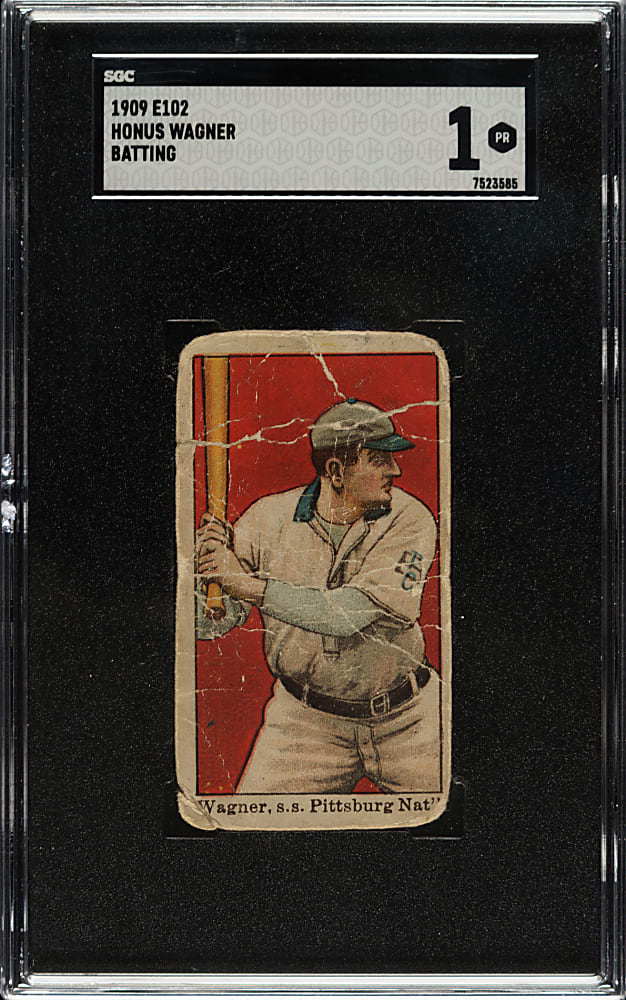 1909 E102 Anonymous "Set of 25" Honus Wagner Batting SGC POOR 1