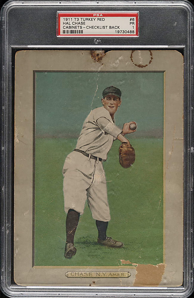 1911 T3 Turkey Red #6 Hal Chase PSA POOR 1