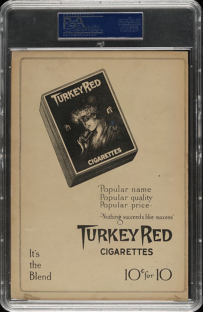 1911 T3 Turkey Red #87 Eddie Collins PSA Authentic - Advertising Back