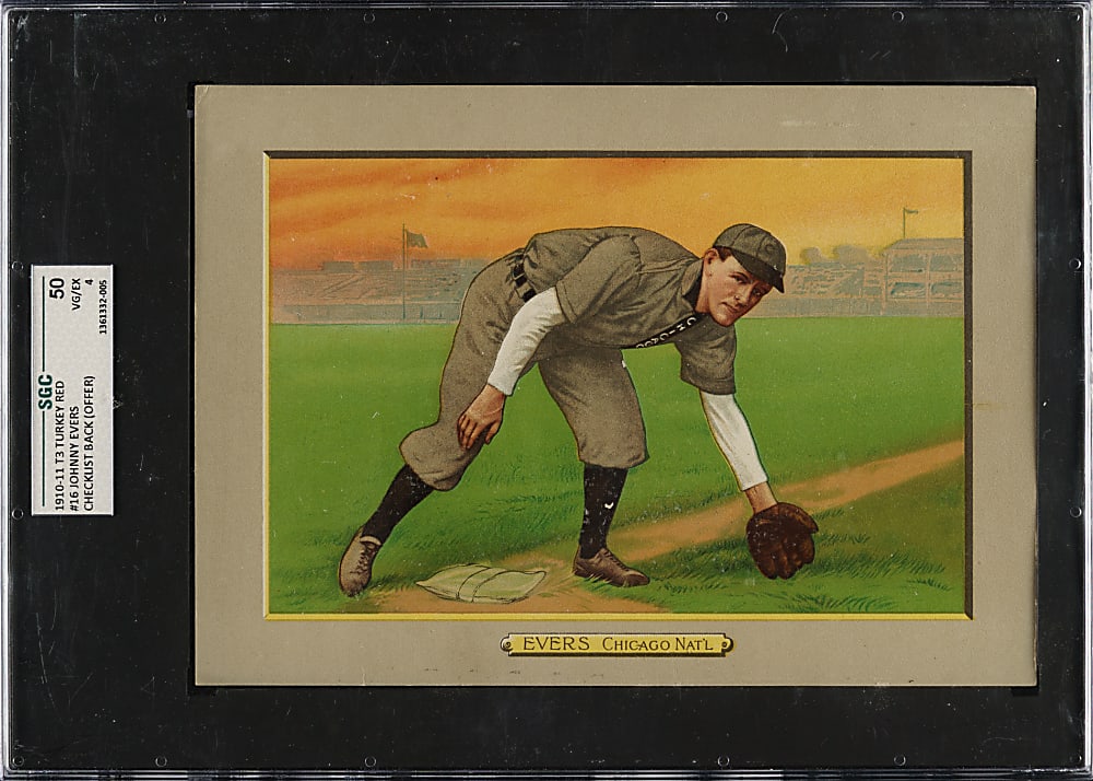 1911 T3 Turkey Red # 16 Johnny Evers SGC VG/EX 50