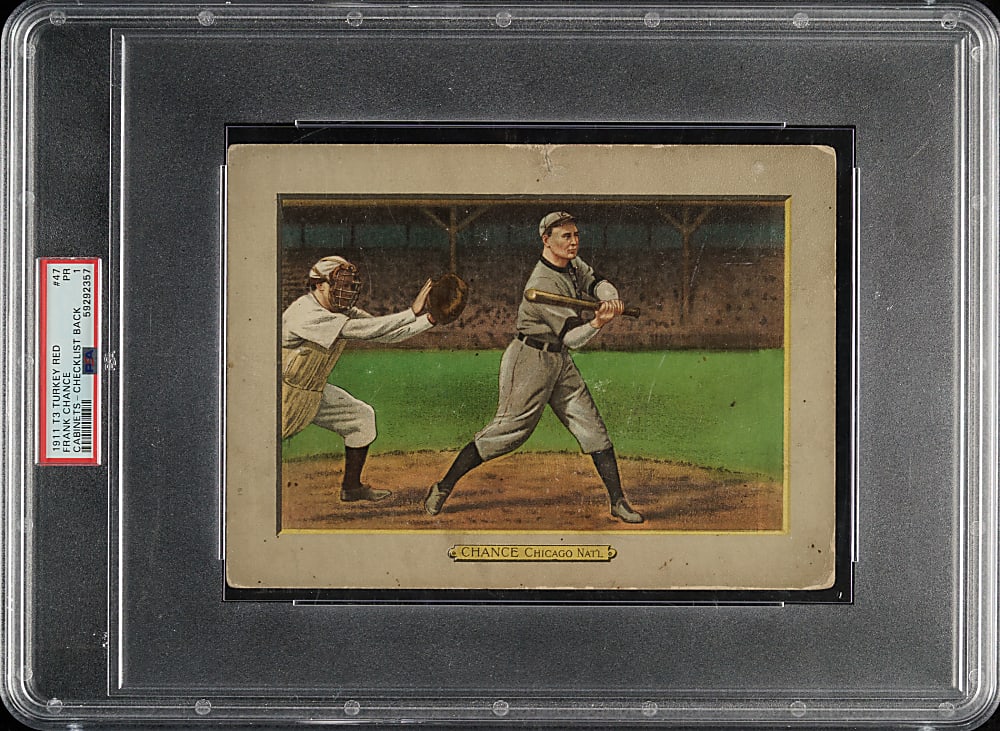 1911 T3 Turkey Red #47 Frank Chance PSA POOR 1