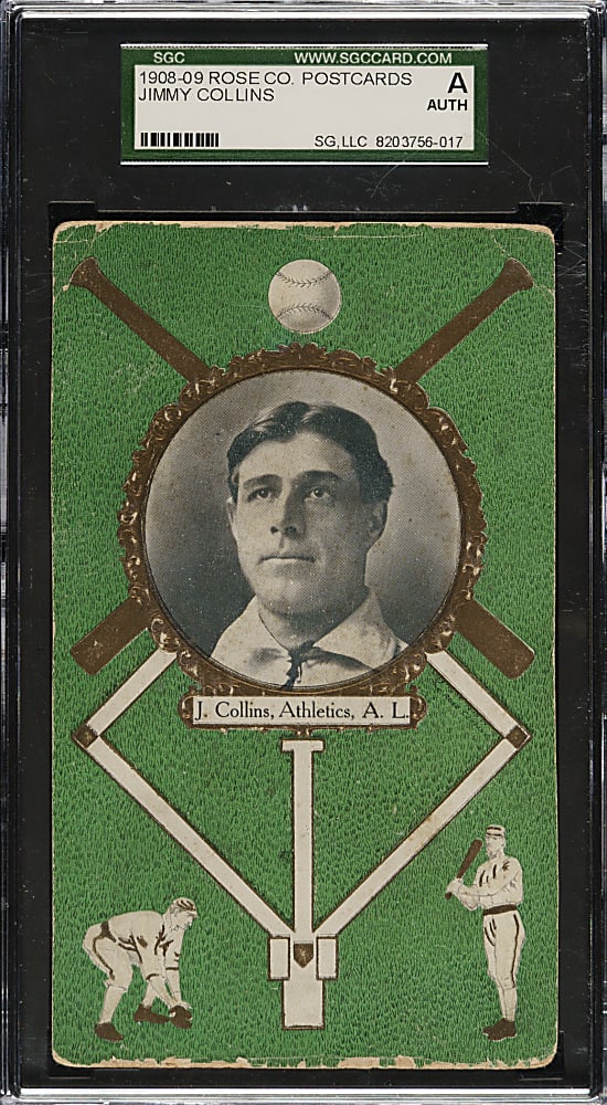 1908 PC760 Rose Company Postcard Jimmy Collins SGC Authentic