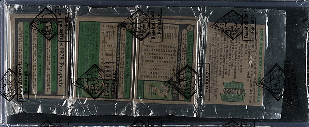 1979 Topps Unopened Rack Pack - Ty Cobb/Rogers Hornsby All-Time Record Holders on Top and Carl Yastrzemski on Back - BBCE