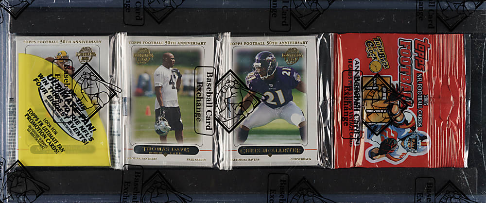 2005 Topps Football Unopened Rack Pack - Aaron Rodgers Rookie on Top - BBCE