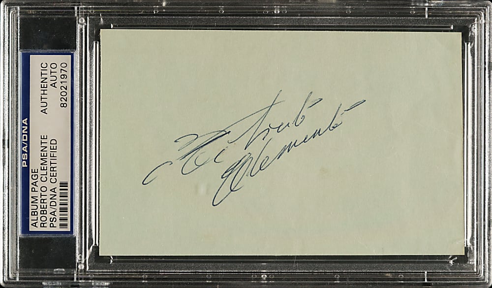 Roberto Clemente Signed Album Page - PSA/DNA