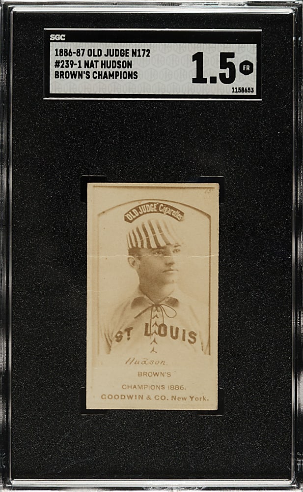 1887 N172 Old Judge Nat Hudson Brown's Champions SGC FAIR 1.5