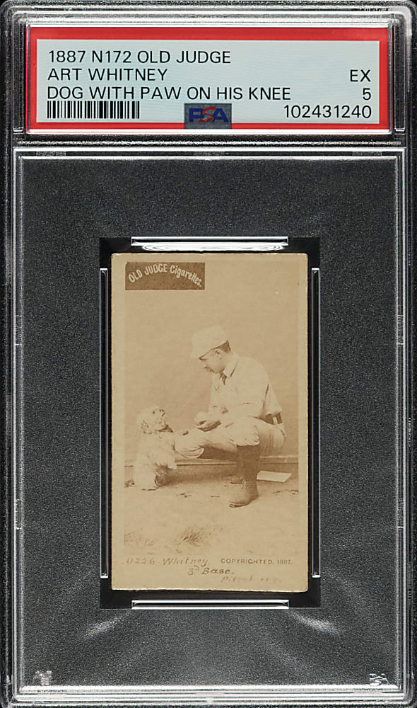 1887 N172 Old Judge Art Whitney with Dog PSA EX 5