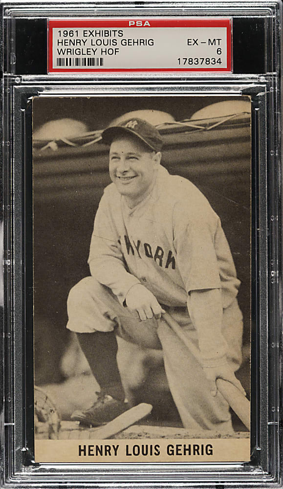 1961 Exhibits "Wrigley Field" Lou Gehrig PSA EX-MT 6