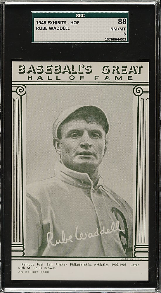 1948 W464 Baseball's Great Hall of Fame Exhibits Rube Waddell SGC NM/MT 88