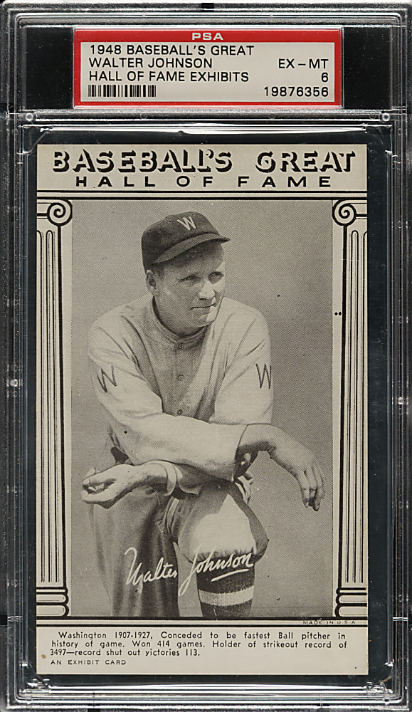1980 Hall of Fame Exhibits Walter Johnson PSA EX-MT 6