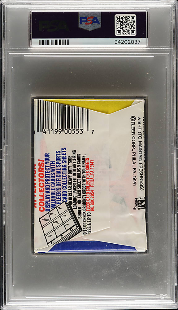 1988-1989 Fleer Basketball Unopened Wax Pack PSA NM-MT 8