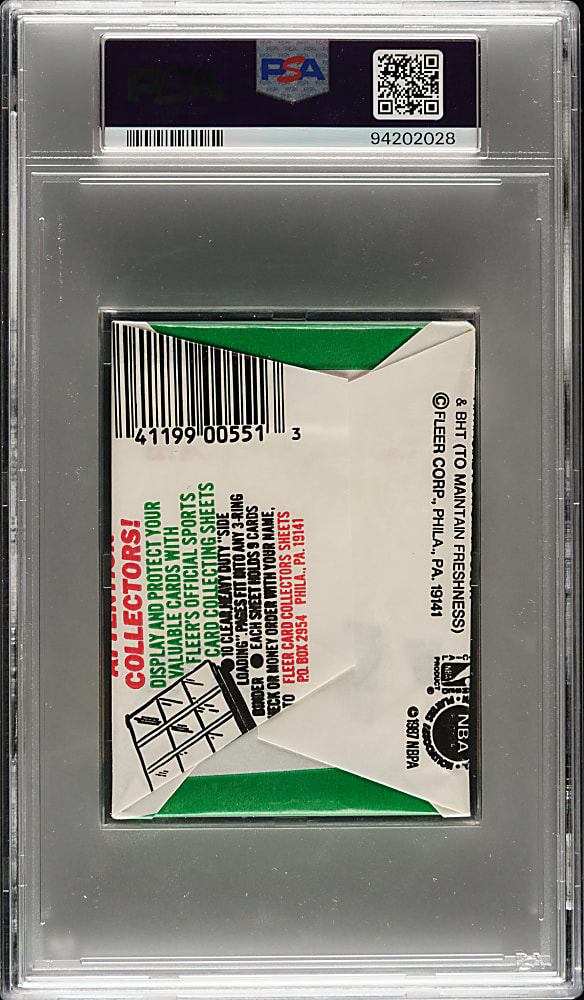 1987-1988 Fleer Basketball Unopened Wax Pack PSA NM-MT 8