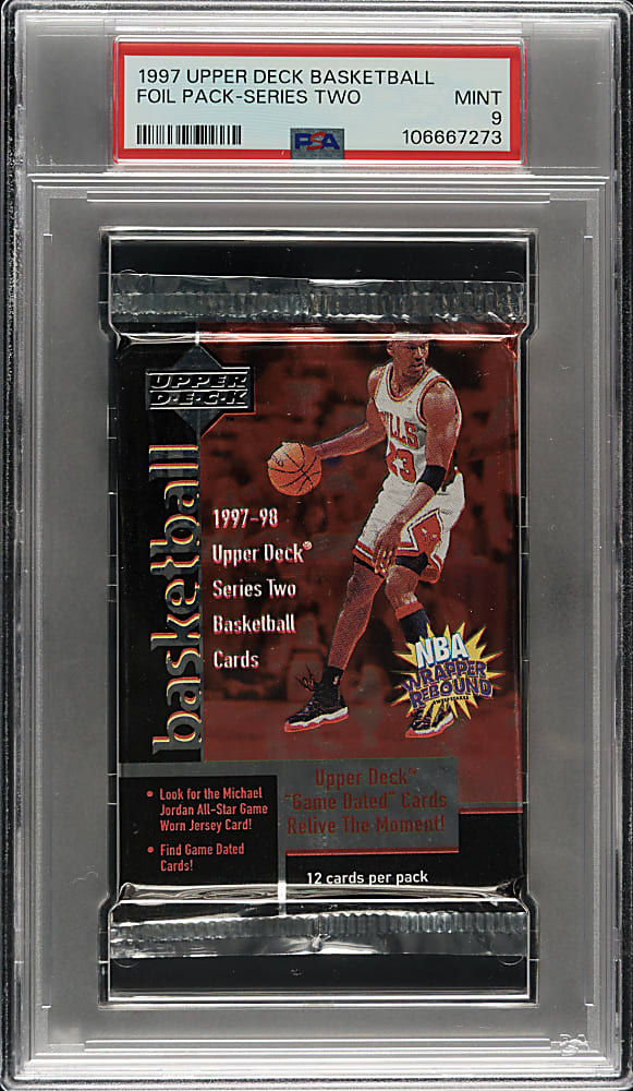 1997-1998 Upper Deck Basketball Second Series Unopened Foil Pack PSA MINT 9