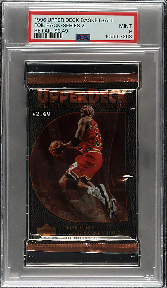 1996-1997 Upper Deck Basketball Second Series Unopened Retail Foil Pack PSA MINT 9