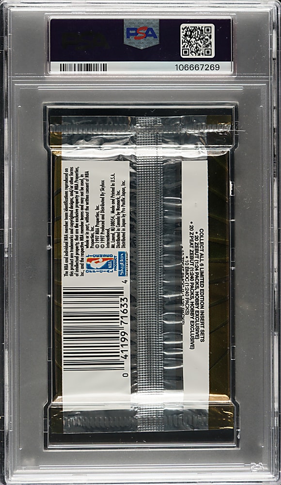 1996-1997 Skybox Z-Force Basketball Second Series Unopened Hobby Foil Pack PSA NM-MT 8