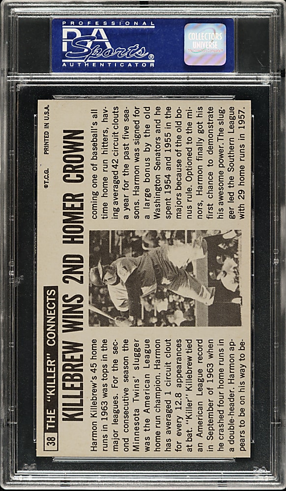 1964 Topps Giants #38 Harmon Killebrew PSA GEM MINT 10