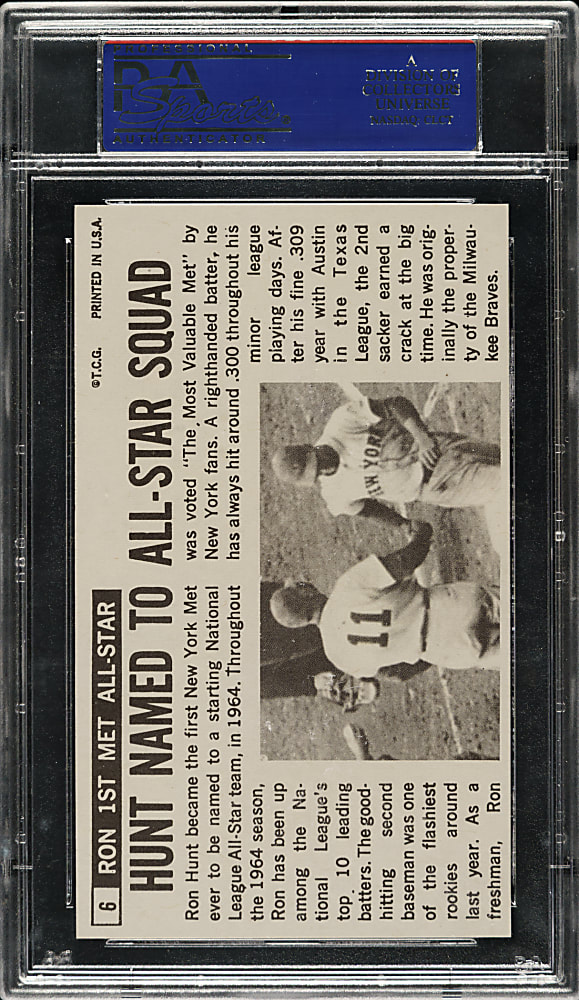 1964 Topps Giants #6 Ron Hunt PSA GEM MINT 10