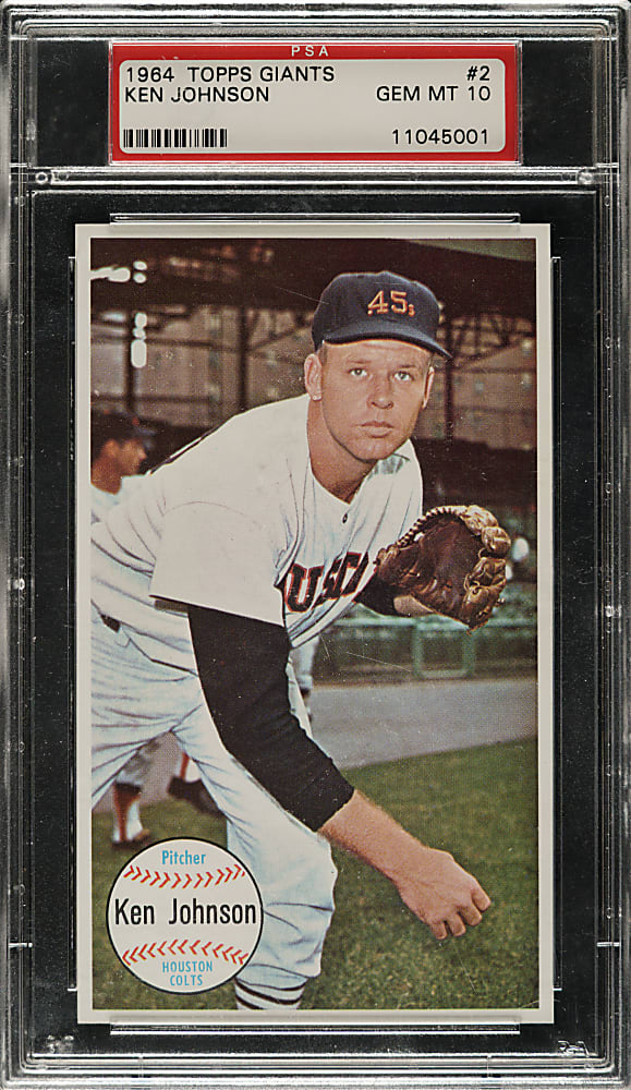 1964 Topps Giants #2 Ken Johnson PSA GEM MINT 10