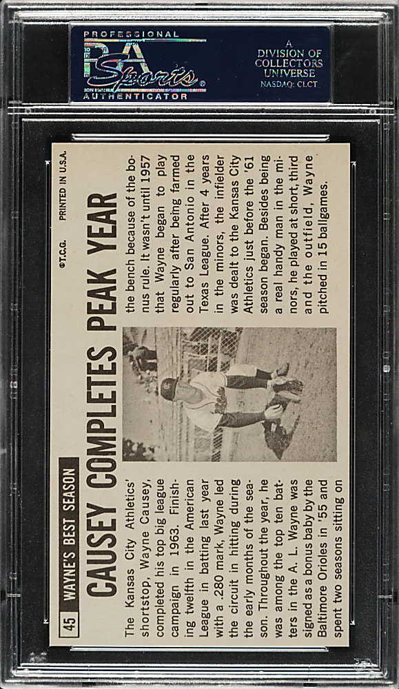 1964 Topps Giants #45 Wayne Causey PSA GEM MINT 10