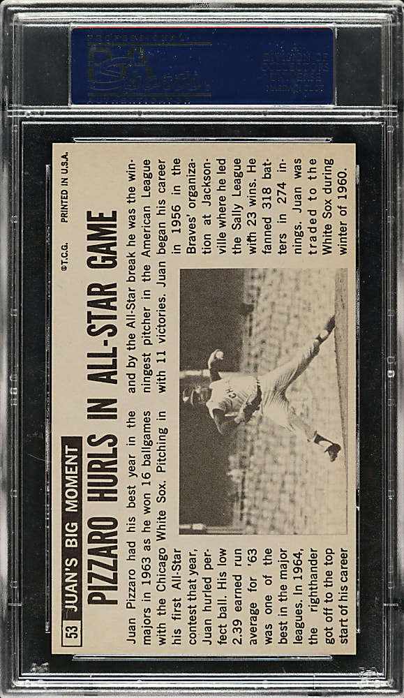 1964 Topps Giants #53 Juan Pizarro PSA GEM MINT 10