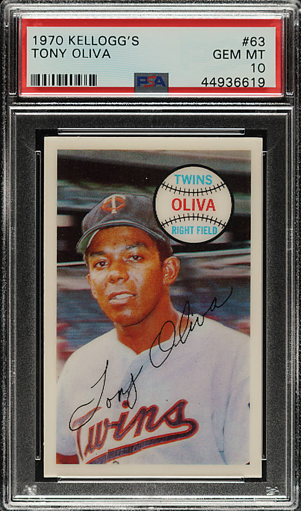 1970 Kellogg's #63 Tony Oliva PSA GEM MINT 10