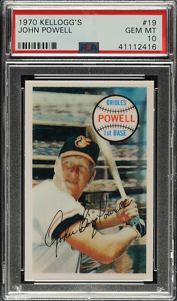 1970 Kellogg's #19 John Powell PSA GEM MINT 10