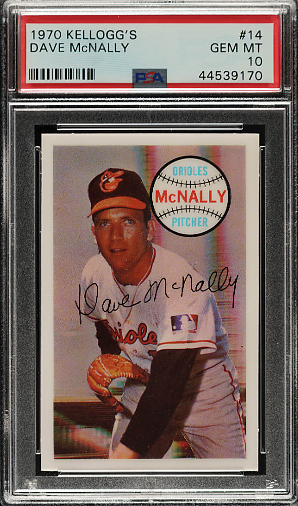 1970 Kellogg's #14 Dave McNally PSA GEM MINT 10