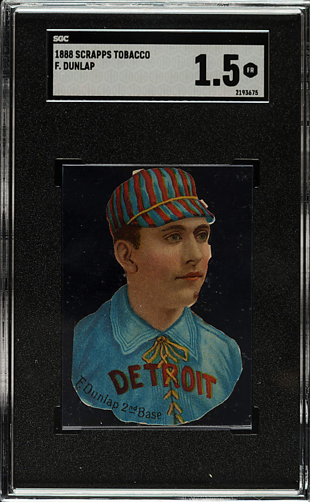 1888 H. D. Smith & Company Baseball Gum Card Die-Cuts Fred Dunlap SGC FAIR 1.5