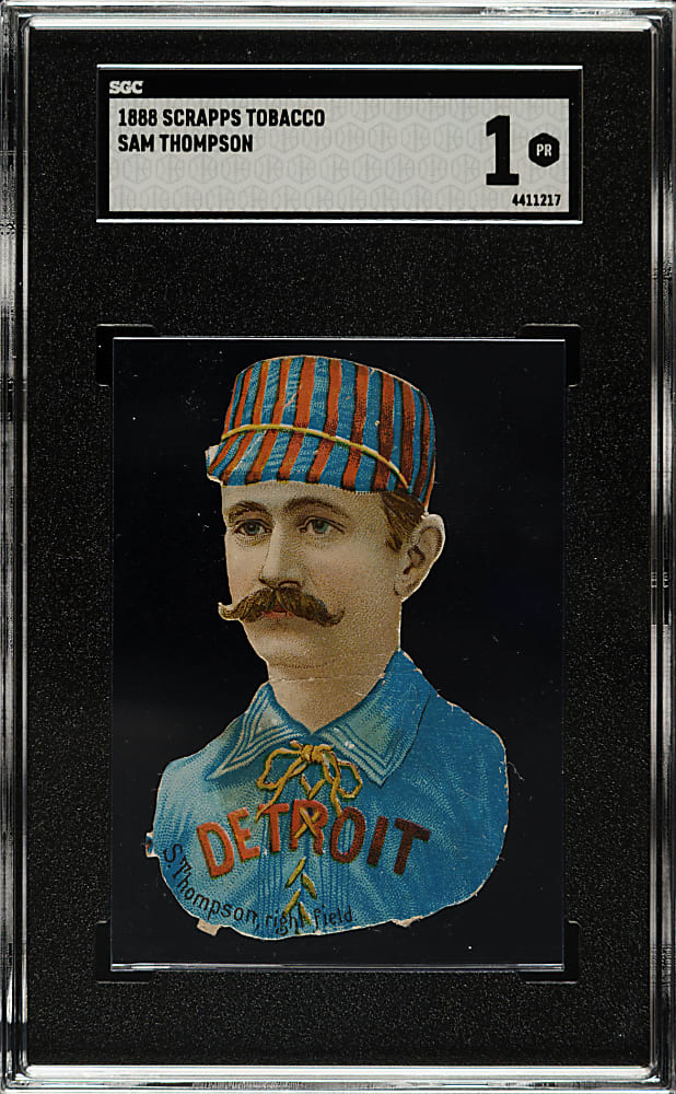 1888 H. D. Smith & Company Baseball Gum Card Die-Cuts Sam Thompson SGC POOR 1