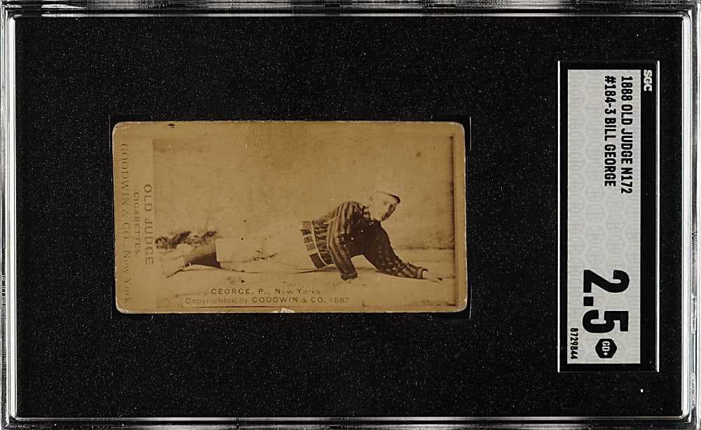 1888 N172 Old Judge Bill George SGC GOOD+ 2.5 - Scarce Sliding Pose!