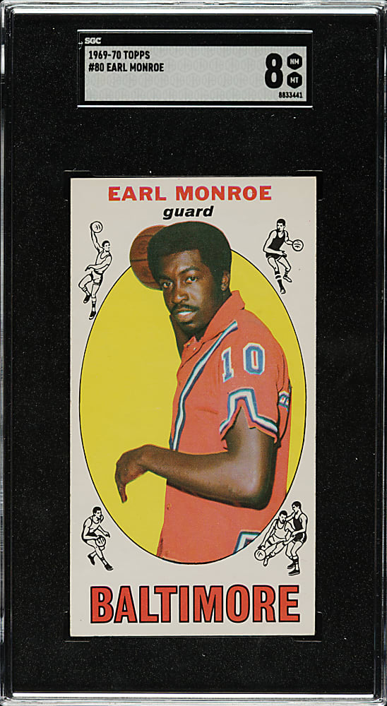 1969-1970 Topps Basketball #80 Earl Monroe Rookie SGC NM/MT 8
