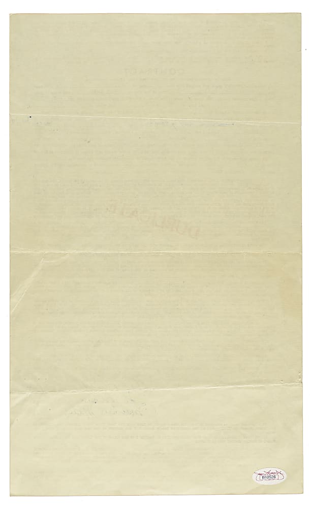 1951 Joe Louis Signed Fight Contract (vs. Rocky Marciano) - Louis' Last Fight - PSA/DNA and JSA