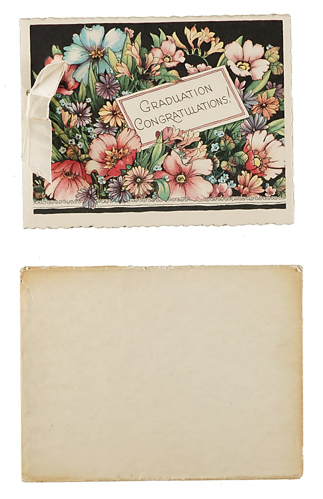 Circa 1930 Lou Gehrig Signed Graduation Card - PSA/DNA