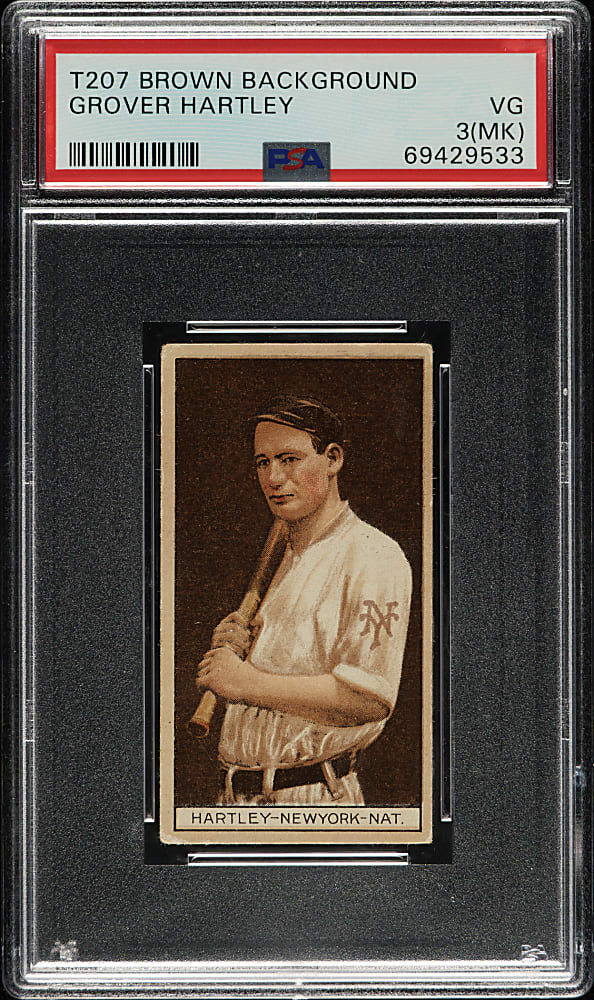 1912 T207 Brown Background Grover Hartley PSA VG 3 (MK)